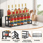 Expandable Coffee Syrup Organizer, Enlarged 6-12 Bottles Syrup Stand | Width Adjustable Syrup Rack For Coffee Bar Accessories, Small Wine Rack, Space-Saving Storage Bottle Rack For Syrup, Wine