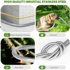 Garden Hose 50 Ft, Stainless Steel Water Hose With 10 Function Nozzle Flexible, Heavy Duty, Lightweight, No-Kink, Pet Proof, Puncture Proof Hose Metal For Yard, Outdoor