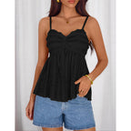 Zesica Womens Summer Spaghetti Strap Tank Tops 2026 Trendy Going Out Sleeveless V Neck Flowy Y2K Cami Top Fashion Outfits