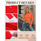 Zeagoo Women Long Sleeve Shirts Fitted Going Out Tops Crop Basic Tee Casual Work Clothes Trendy Fall Outfits XS-XL