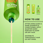 Garnier Fructis Sleek & Shine Leave-In Conditioner Cream, Anti-Frizz Hair Treatment With Plant Keratin + Argan Oil, Controls Frizz And Provides Smoothness For Frizzy, Dry Hair, 10.2 Fl Oz