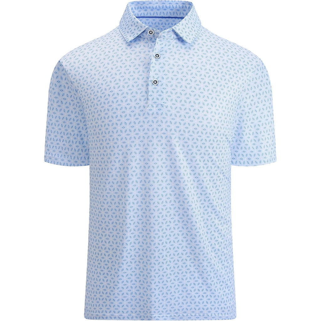 Esabel.C Golf Shirts For Men Dry Fit Performance Short Sleeve Print Moisture Wicking Collared Shirt