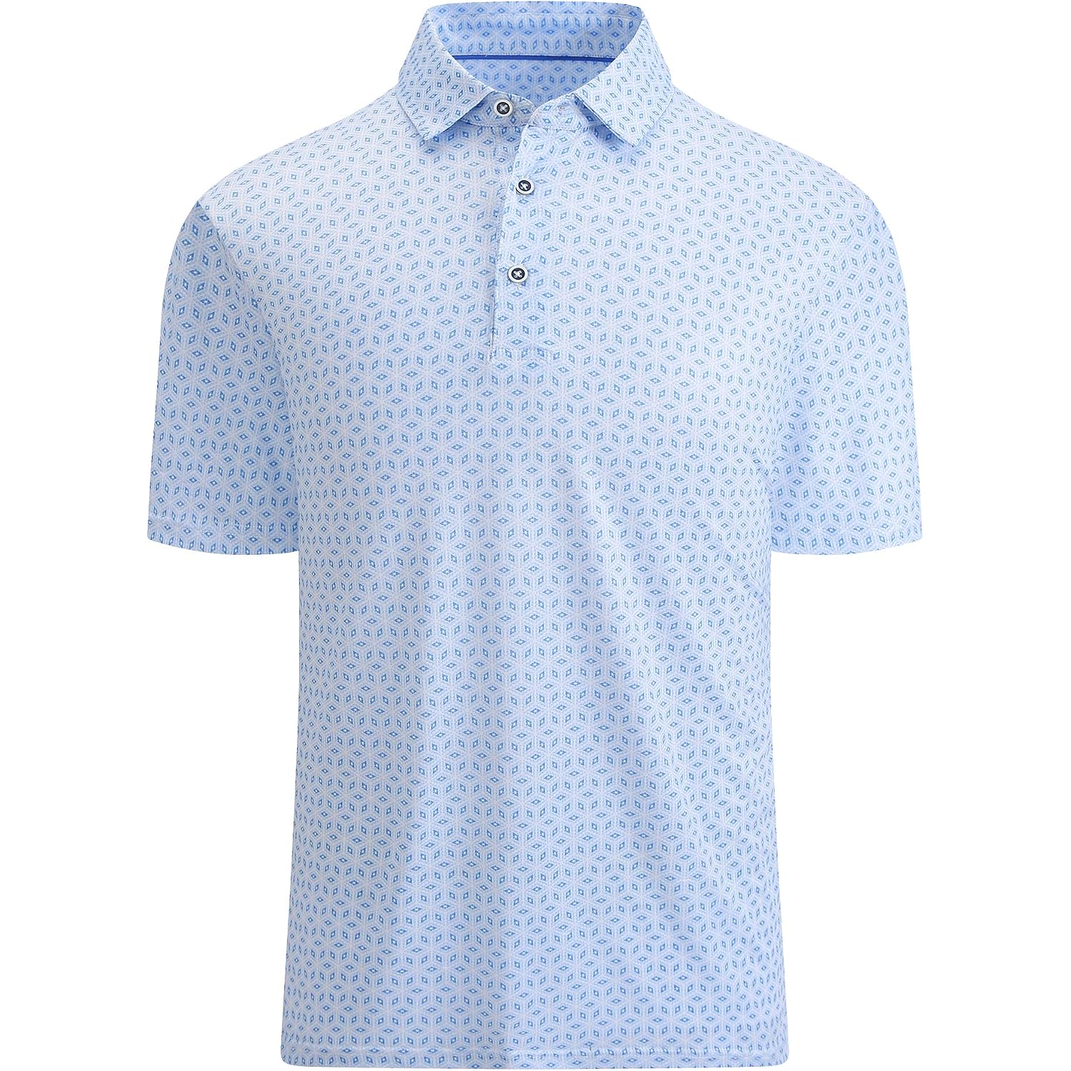 Esabel.C Golf Shirts For Men Dry Fit Performance Short Sleeve Print Moisture Wicking Collared Shirt