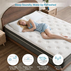 Queen Mattress 12 Inch In A Box, Hybrid Queen Mattress With Memory Foam & Individual Pocket Springs, Medium Firm Queen Size Mattresses For Motion Isolation & Pressure Relief, Certipur-Us