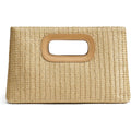 CHUNLI Chic Straw Clutch Purses for Women with Top Handle Summer Bag, Ideal Vacation Handbags and Woven Boho Beach Bags