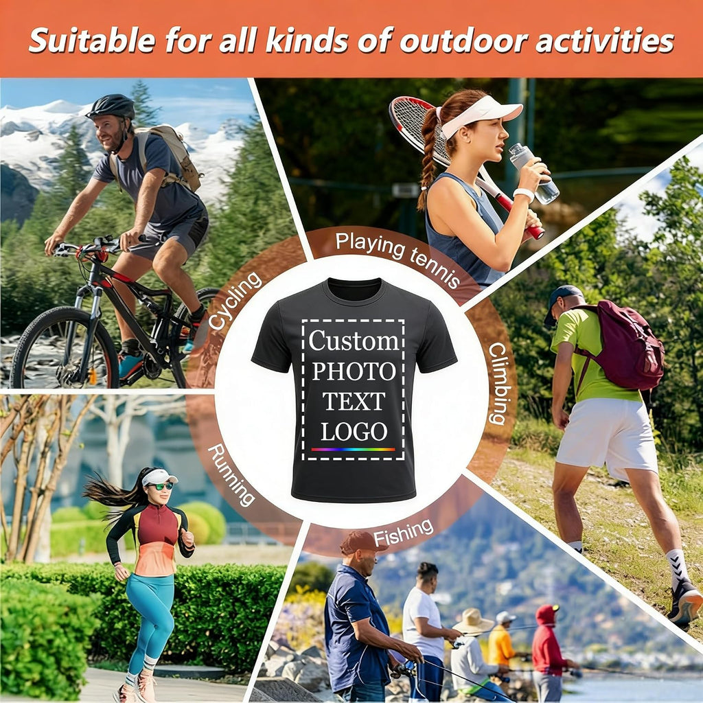 Custom T Shirts For Men Women,Personalized Shirts With Photo Logo Text,Customized T-Shirt For Front & Back Print