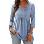 Zeagoo 3/4 Length Sleeve Womens Tops 2026 Blouses for Women Dressy Casual Fashion Clothing V Neck T-Shirts Summer Outfits