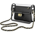 Clear Crossbody Purse For Women Stadium Approved 7.25" X 5.25" - Uv Tpu Luxury Bag With Wallet & 43" Chain