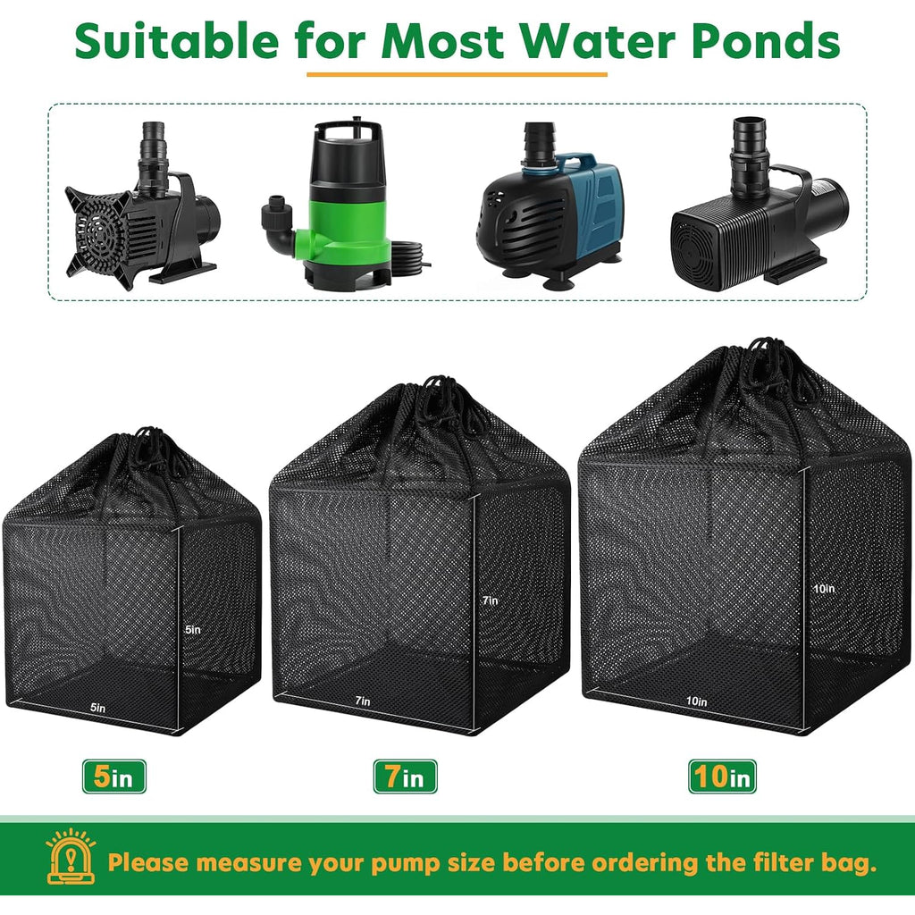 Pond Filter Bag, Pump Barrier Bag | Anti-Clogging Cube Filter Box, Black Media Bag Pump Mesh Bag For Outdoor Water Fish Ponds