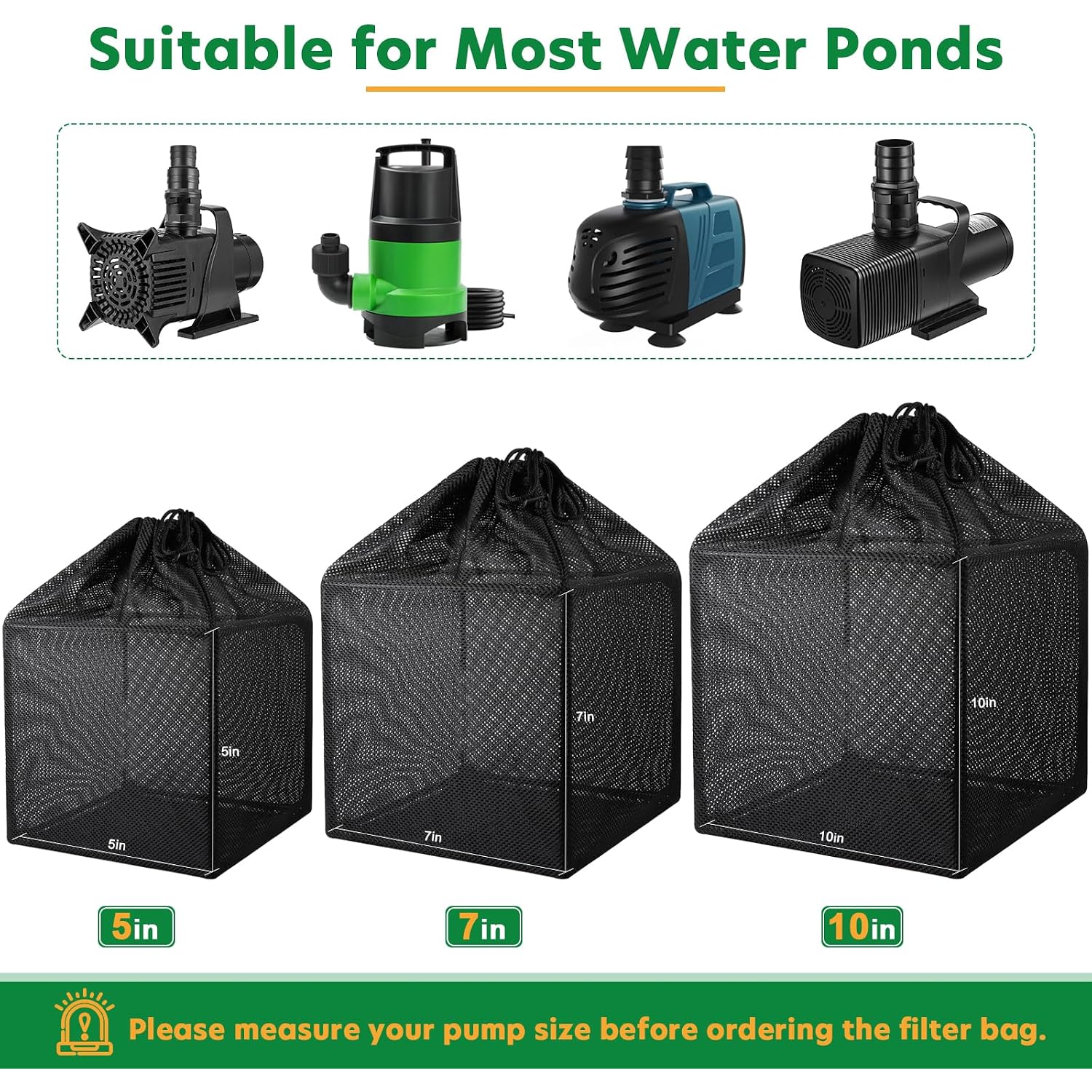Pond Filter Bag, Pump Barrier Bag | Anti-Clogging Cube Filter Box, Black Media Bag Pump Mesh Bag For Outdoor Water Fish Ponds