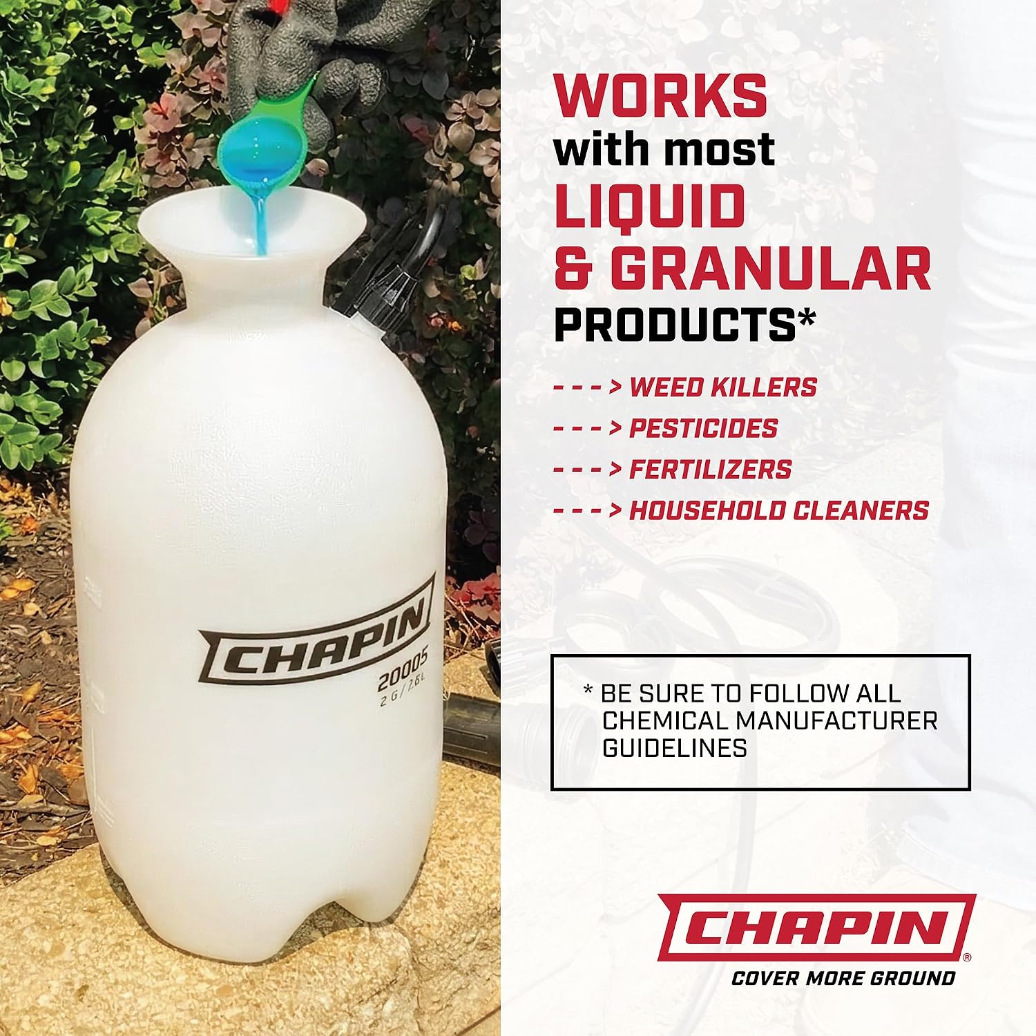 Chapin 2-Gallon Pump Sprayer, Reliable Spray For Daily Use | Lightweight Tank; For Home And Garden Use, For Weed Control, Plant Feeding And Cleaning With Adjustable Nozzle And Long Hose