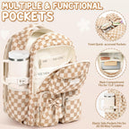 Fimibuke 3Pcs Corduroy Backpack For School Girls With Lunch Box Pencil Case | Lightweight Teen Girls Bow Backpack, Kids School Bag Bookbag For Elementary Middle High School Supplies Laptop Travel Daypack