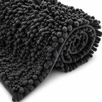 Ilango Bathroom Rugs Dark Grey 32X20,Extra Soft Absorbent Chenille Bath Rugs,Thick Non-Slip Shaggy Bath Mat,Machine Washable Quick Dry Bath Mats For Bathroom Floor, Tub, Shower Accessories