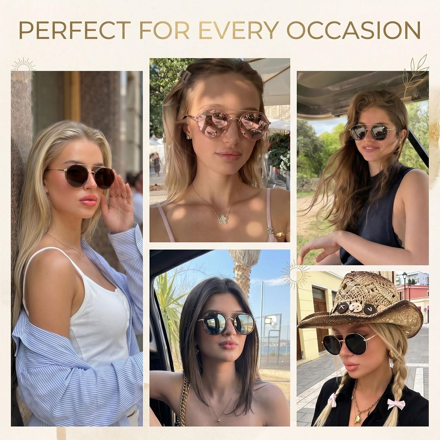 Dreamcalf Retro Tangle Free Aviator Sunglasses For Women Polarized Trendy Round Frame 2026 Fashion Designer Lady Shades