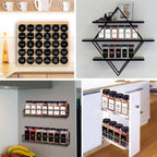 25 Spice Jars With 547 Labels- Glass Spice Jars With Black Metal Caps, 4Oz Empty Spice Containers With Shaker Lids, Funnel, Chalk Pen, Square Seasoning Bottles For Spice Rack, Drawer, Cabinet