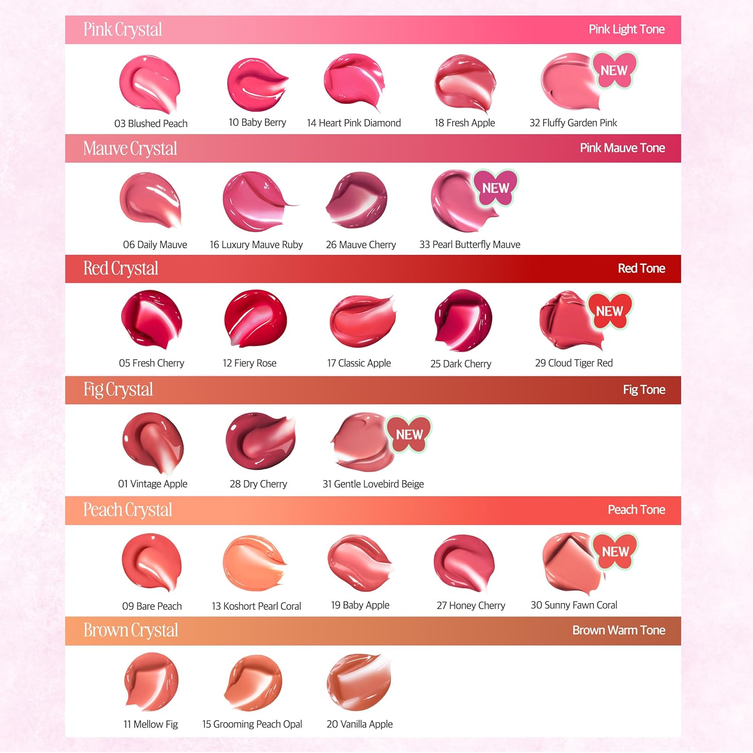 CLIO Crystal Glam Tint, Glossy Lip Tint with Glass-Like Shine, Lightweight Buildable Lip Stain, Long-Lasting Color, Non-Sticky, Rose Extract, Korean Lip Tint (26 MAUVE CHERRY)