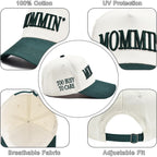 Women’s Mommin Trucker Hat – Vintage Two-Tone Ponytail Baseball Cap, Embroidered Adjustable Hat, Great Gift for Mom & Women Dark Green
