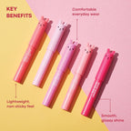 TONYMOLY Petit Bunny Lip Gloss for Women, Long Lasting Lip Crayon, Korean Gloss for Lips, Vitamin E Enriched, Soften & Moisturize Lips, Juicy Peach