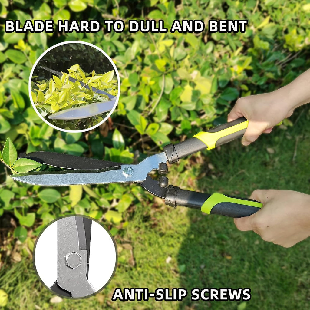 Hedge Clippers Shears Hedge Shears For Trimming Borders, Garden Tools Hedge Clippers, Bush Cutters Trimmer With Sharp Wavy Blades, Garden Shears For Hedges (19 Inch)