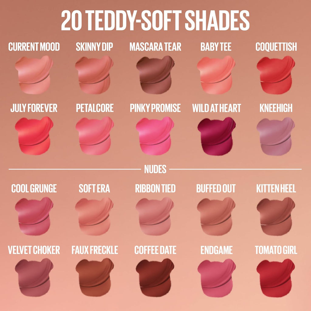 MAYBELLINE Super Stay Teddy Lip Tint, Long Lasting Matte Lipstick For Up To 12HR Wear, Skinnydip, 1 Count