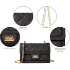 SG SUGU Small Quilted Crossbody Bag, Trendy Designer Mini Shoulder Bag, Phone Wallet Purse for Women