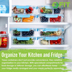 Fit Strong & Healthy Glass Meal Prep Containers, 2 & 3 Compartments - Portion Control, Lunch Container Set, Food Storage, Airtight Lids, Oven & Freezer Safe, Leak-Proof Bento Box, 32 Oz, Blue, 4 Pack