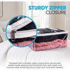 Handy Laundry Comforter Storage Bag – Large 90L Clear Zippered Organizer For Blankets, Bedding, Clothes & Pillows, Durable Plastic Storage For Closet, Moving, Under Bed – Dust & Moisture Protection