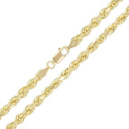 Solid 14k Gold Rope Chain - Thin Rope Link Chain Necklace - Mens and Womens Jewelry Made with Hypoallergenic Yellow 14 Karat Gold