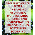 Botanical Beauty Elderberry Seed Oil Butter 100% Natural Pure Virgin Unrefined Raw For Face, Skin, Body, Hair, Nails, Dry Skin. Elderberry Oil, Coconut Butter, Vitamin E