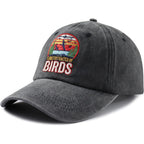 Easily Distracted By Birds Hats For Men Women, Adjustable Cotton Embroidered Birds Watchers Baseball Cap