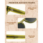 BIRCEN Womens Round Polarized Sunglasses: Retro Acetate Sun Glasses UV400 Protection Shades for Driving Beach Daily Wear