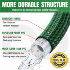 Non-Expandable Garden Hose 25 Ft, Heavy Duty Flexible Water Hose, Kink Resistant Lightweight Hybrid Hose With Durable Fabric Skin, Leakproof Hose Male To Female Fittings