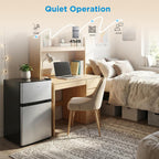 Midea Whd-113Fsl 3.1 Cu Ft Compact Fridge With Freezer, Energy Star Certified Mini Fridge With Interior Light, Adjustable Shelves, Perfect For Office, Dorm, Bedroom, Silver