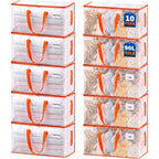 Kyodoled 10-Pack Clear Moving Bags Heavy Duty Extra Large, Storage Totes With Reinforced Handles, Zippers & Label Pocket, Transparent Packing Containers For College Dorm, Clothes, Bedding, Toys
