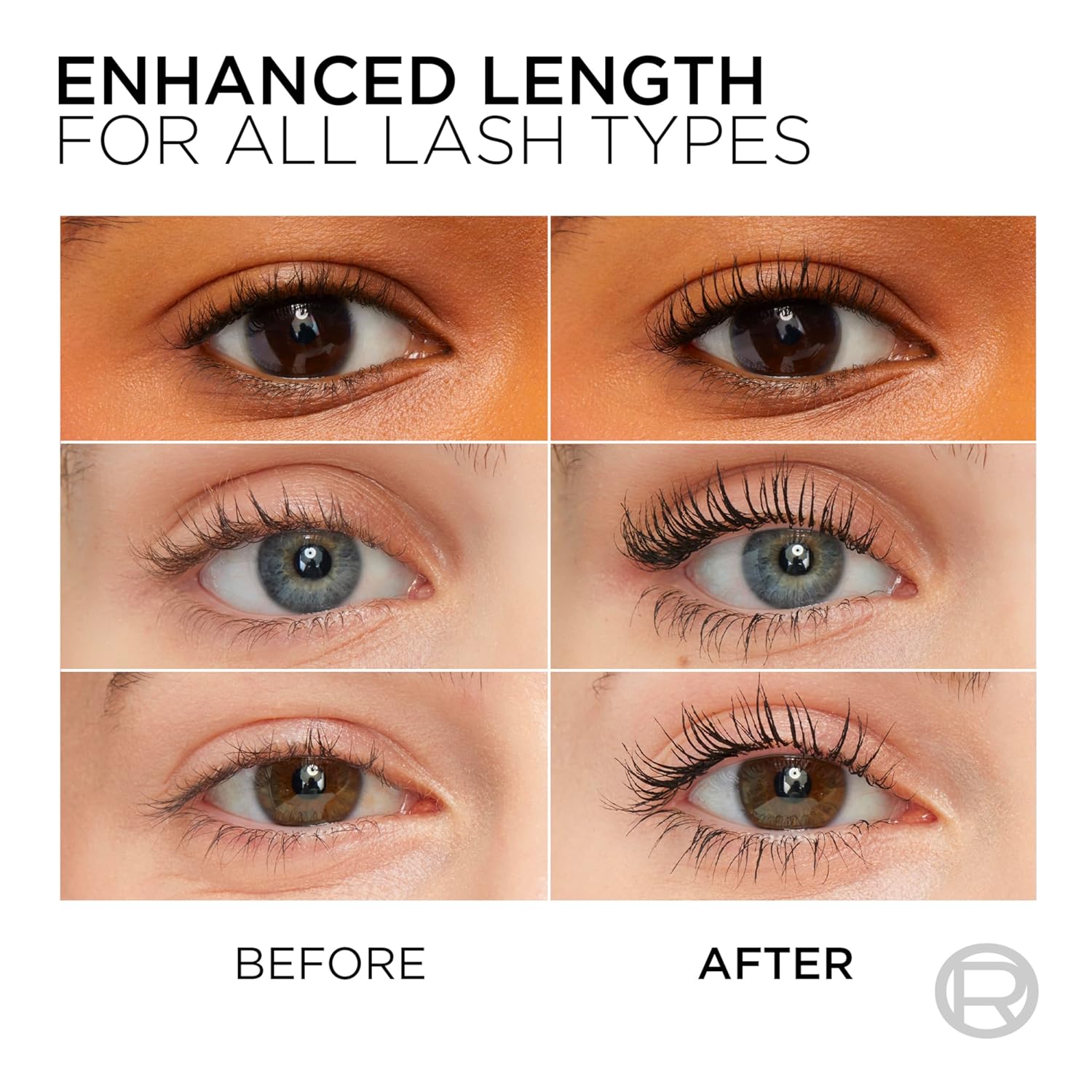 L’Oreal Paris Makeup Original Telescopic Mascara, Separating Mascara Volume and Length Formula, Washable, Black Brown, 0.27 Fl Oz., 1 Count