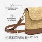 Straw Bag For Women, Woven Summer Beach Raffia Purse With Detachable Strap, Boho Crossbody Handbag For Vacation