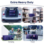 6 Pack Moving Bags Heavy Duty 210Gsm With Full-Open Side Zipper, 93L 220Lbs Waterproof Foldable Storage Totes For College Dorm Move-In, Moving Boxes Alternative & Home Organization, Blue
