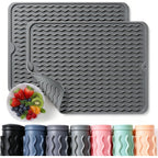 2 Pack Caketime Silicone Dish Drying Mat For Kitchen Counter Heat Resistant Under Sink Waterproof Coffee Bar Accessories Dining Rack Stone Utensil Holder Countertop Decor Must Haves 2026