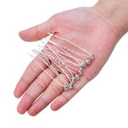 40 Pcs Bridal Wedding Hair Pins, U Shaped Rhinestone Hair Clips, Crystal Silver Wedding Hair Jewellery Hair Styling Accessories, Diamante Hair Clips For Women Girls Bridesmaids Prom()