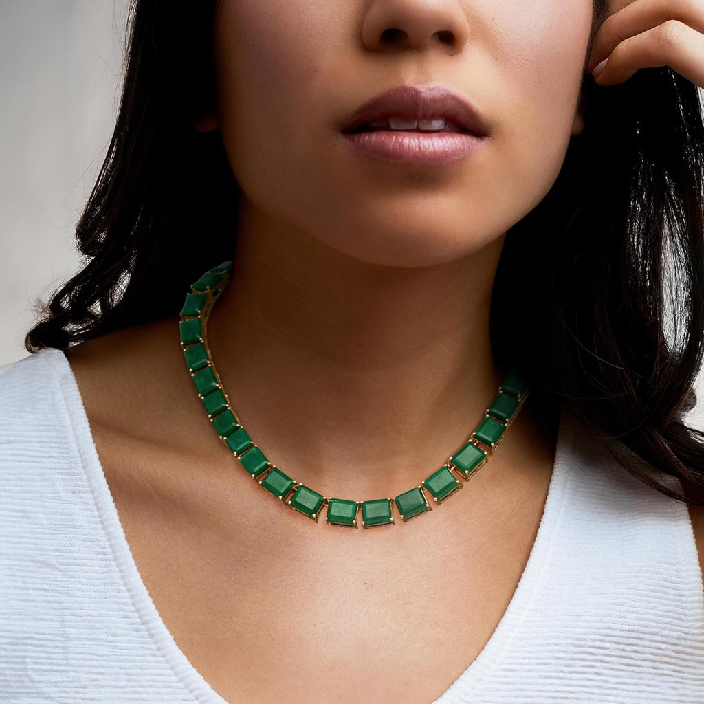Ross-Simons 165.00 ct. t.w. Emerald Necklace in 18kt Gold Over Sterling