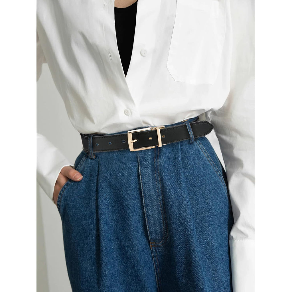 CHAOREN Reversible Belt for Women, Womens Leather Belt for Jeans Pants - 2 Styles in One Belt