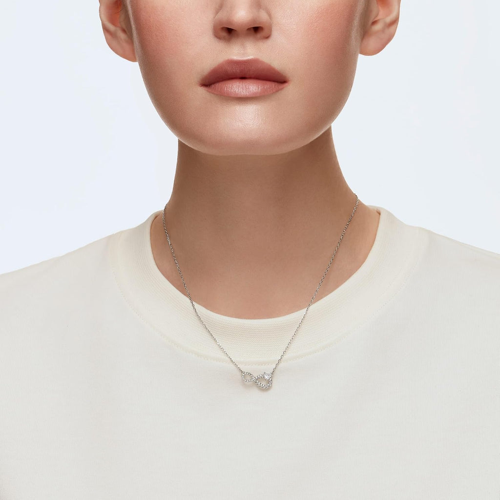 Swarovski Infinity Twist Jewelry Collection, Bracelets & Necklaces, Rhodium & Rose Gold Tone Finish, Clear Crystals
