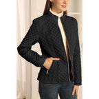Bellivera Women'S Fleece-Lined Diamond Quilted Puffer Jacket Winter Coat | Stand Collar Casual Padded Outerwear With Soft Thermal Lining, Zipper Front, And Classic Stitched Surface