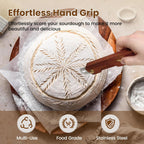 Wooden Bread Lame Dough Scoring Tool, Handcrafted Bread Scoring Tool For Sourdough Bread Baking, Upgraded Sourdough Scoring Tool With Screw Lock & 10 Razor Blades(Reddish Brown)