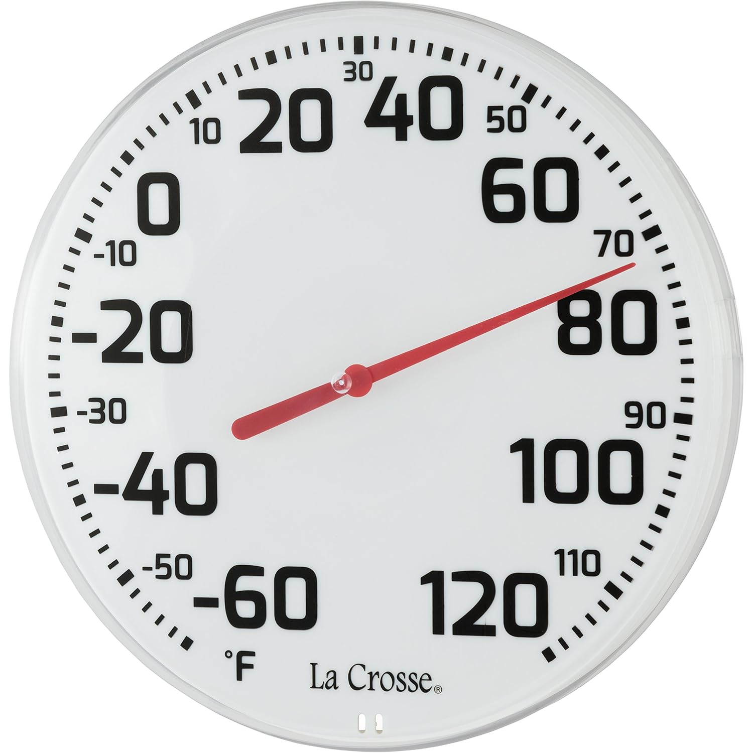 La Crosse 104-1522 8" Round Analog Dial Thermometer, White