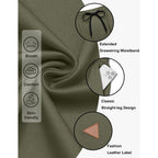 Coofandy Mens 9" Casual Shorts With Zipper Pocket Elastic Waist Drawstring Chinos Short Summer Lightweight Cotton Shorts