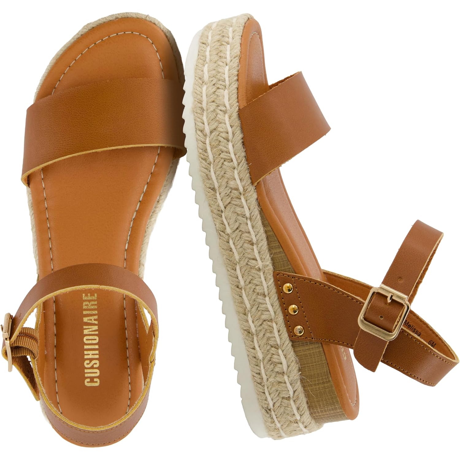 Cushionaire Melissa Espadrille Platform Sandals For Women With Adjustable Ankle Strap And Memory Foam Insole-Comfortable Womens Sandals For Summer
