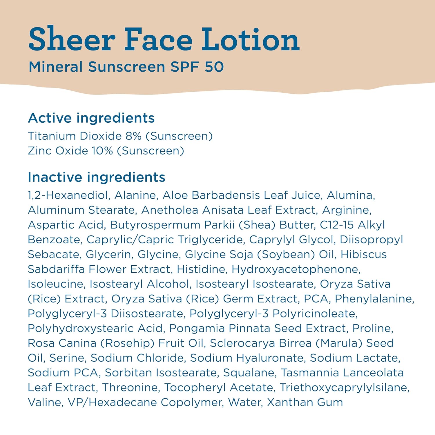 Blue Lizard Sheer Face Mineral Spf 50 Sunscreen Lotion, 100% Mineral Formula, Blue Light Protection, Lightweight, Rubs In Smooth, Nourishes And Hydrates, Paraben-Free, Fragrance-Free, 1.7 Fl Oz