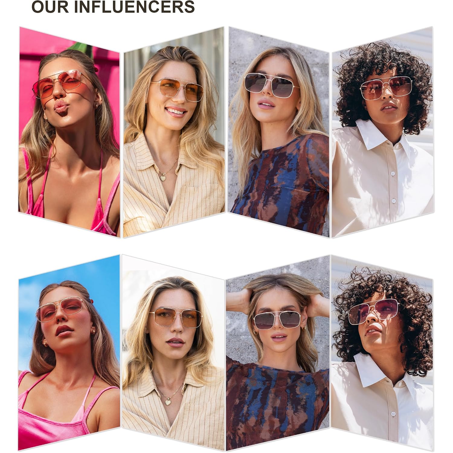 SOJOS Trendy Square Aviator Sunglasses for Women Men, Gold Frame Light Tint Gradient Shades SJ1176 Gold/Grey Gradient Pink