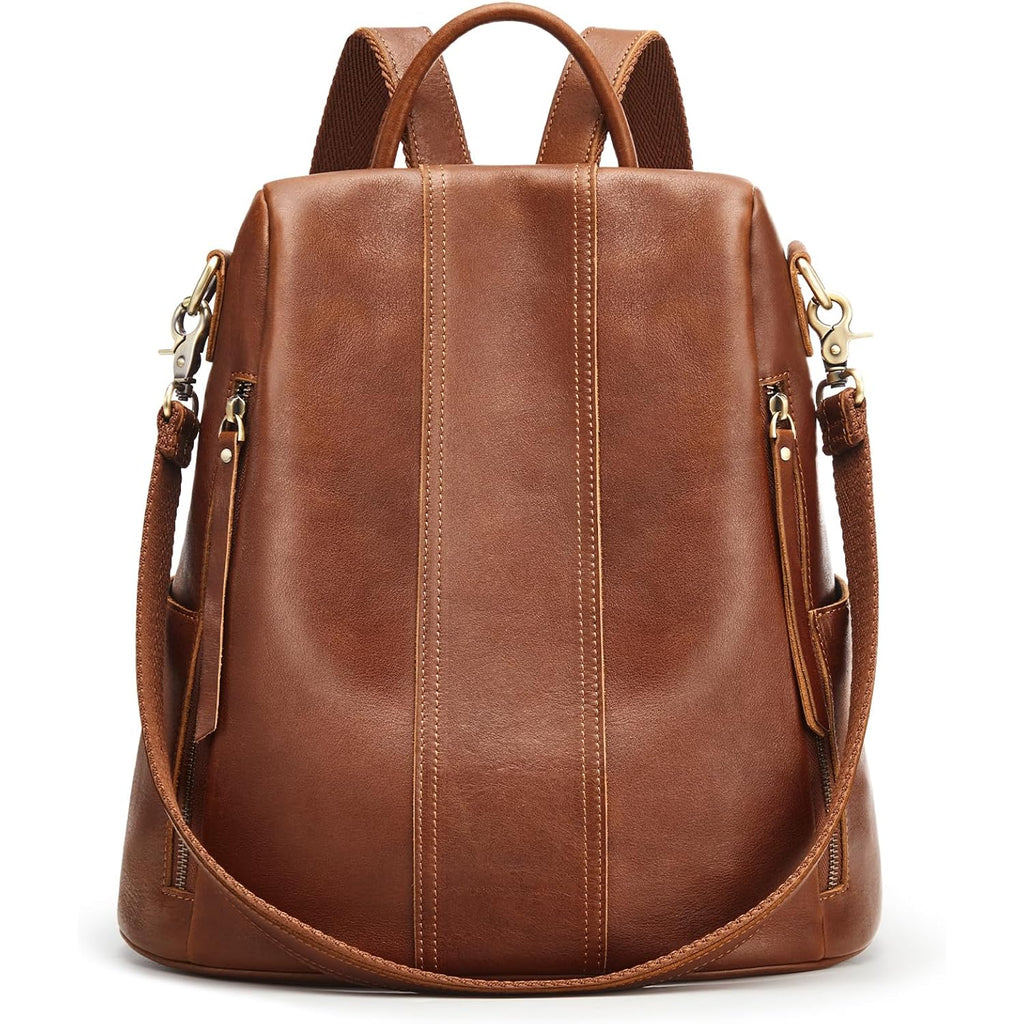 S-Zone Leather Backpack Purses For Women Antitheft Rucksack Shoulder Bag Medium